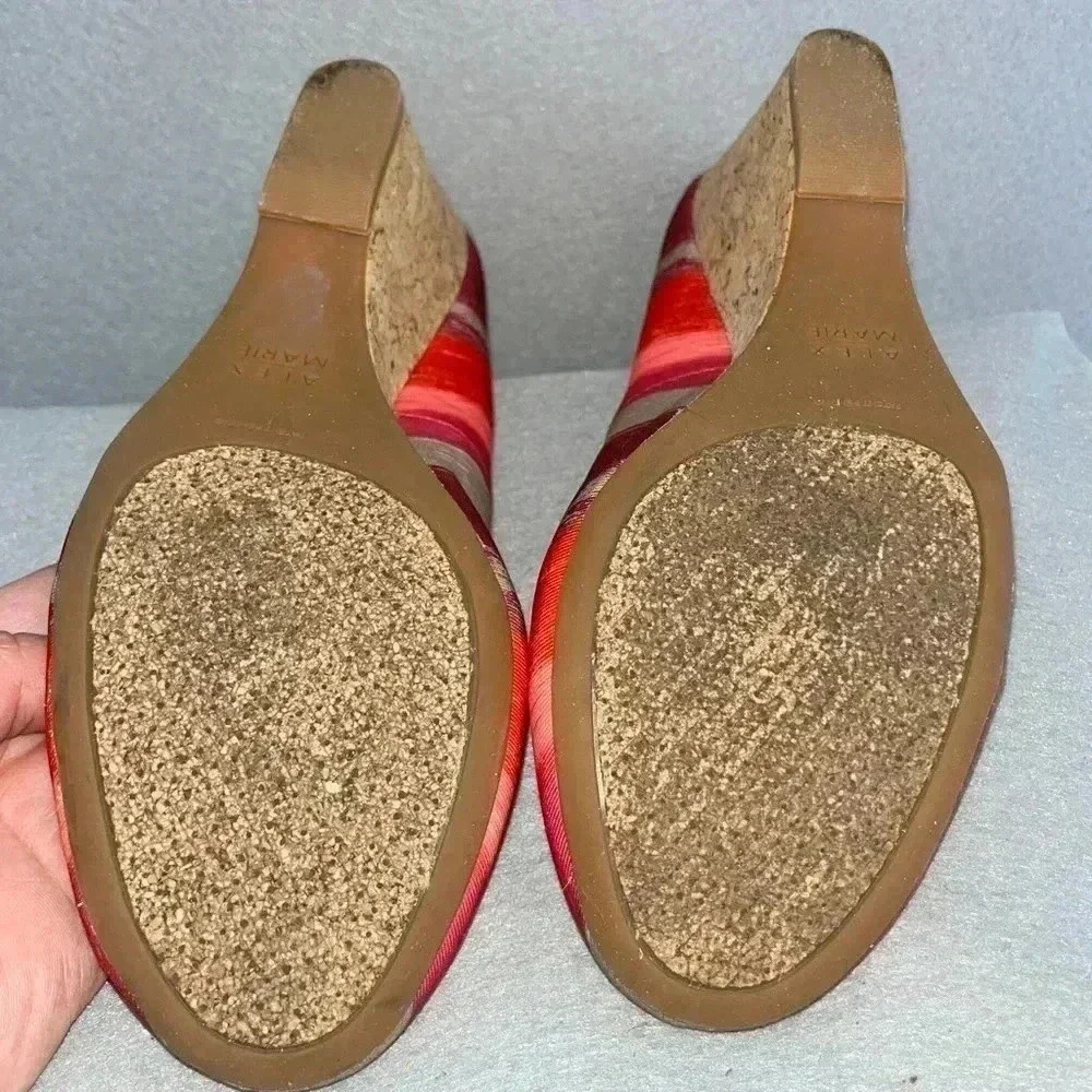 Alex Marie Cork Wedge heel shoe unique colorful whimsical